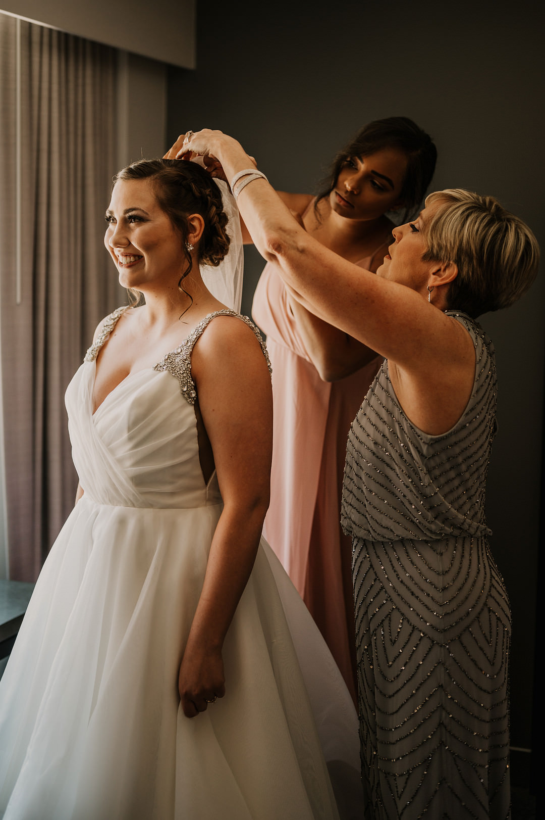 Dress Gown Bride Bridal Sequin Strap Ruffle Skirt Planterra Conservatory Wedding Yana B Photographer