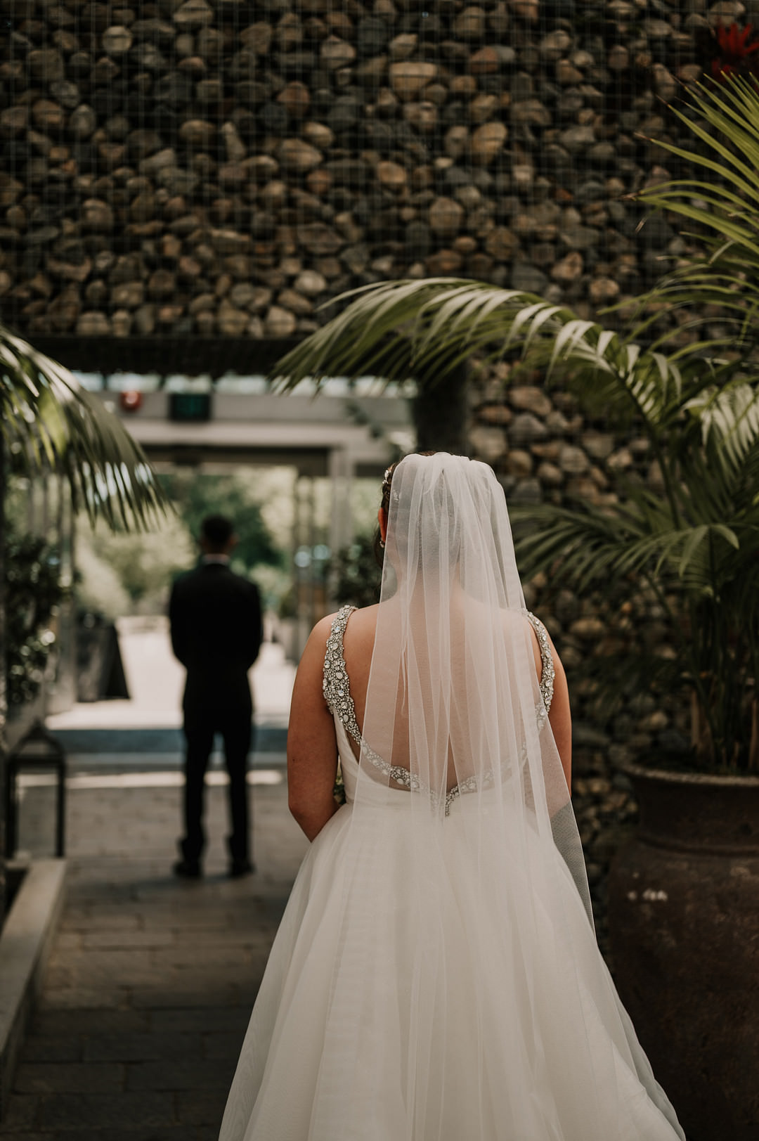 Dress Gown Bride Bridal Sequin Strap Ruffle Skirt Planterra Conservatory Wedding Yana B Photographer