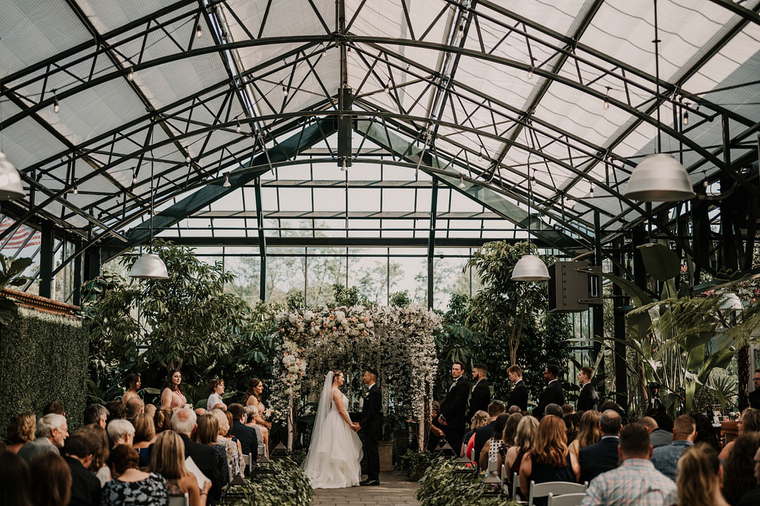 Aisle Ceremony Flowers Backdrop Arch Planterra Conservatory Wedding Yana B Photographer