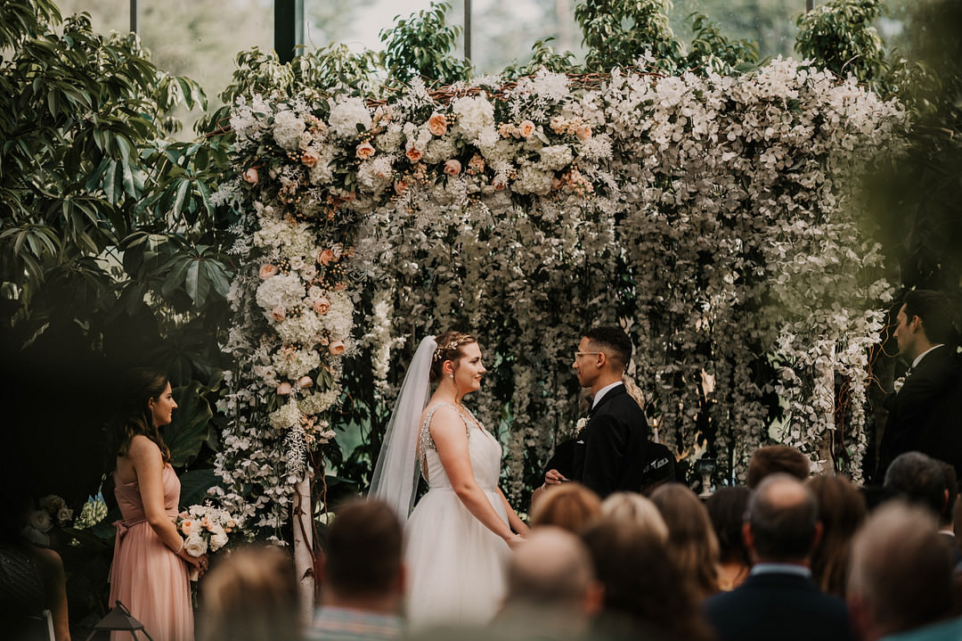 Aisle Ceremony Flowers Backdrop Arch Planterra Conservatory Wedding Yana B Photographer