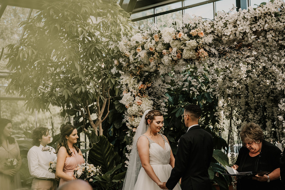 Aisle Ceremony Flowers Backdrop Arch Planterra Conservatory Wedding Yana B Photographer