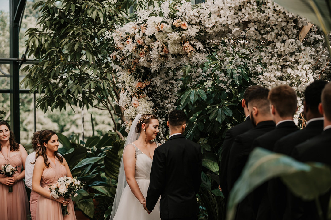 Aisle Ceremony Flowers Backdrop Arch Planterra Conservatory Wedding Yana B Photographer