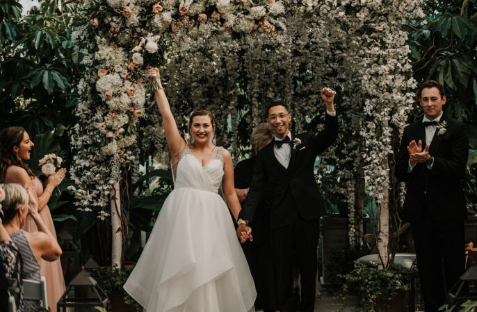 Aisle Ceremony Flowers Backdrop Arch Planterra Conservatory Wedding Yana B Photographer
