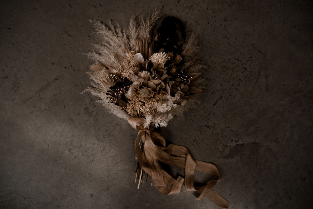 Bouquet Flowers Bride Bridal Pampas Grass Dried Flowers Waterside Country Barn Wedding Agrestal Visuals