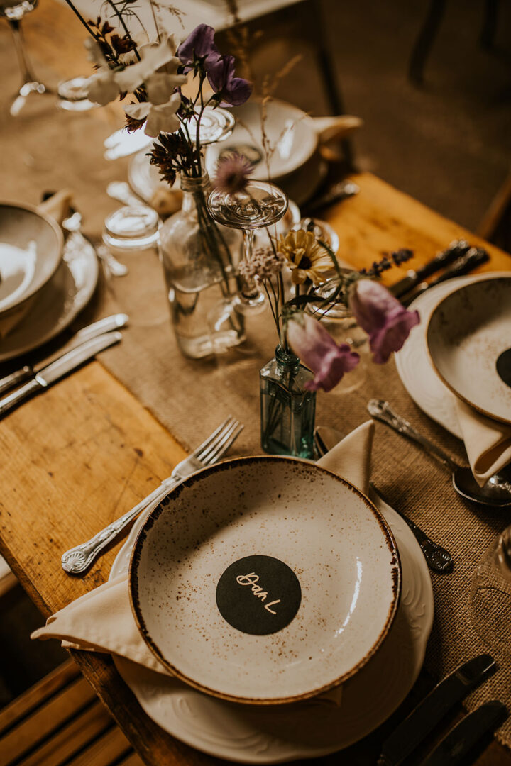 Wedding Napkin Fold Idea Aurora Grey Photography