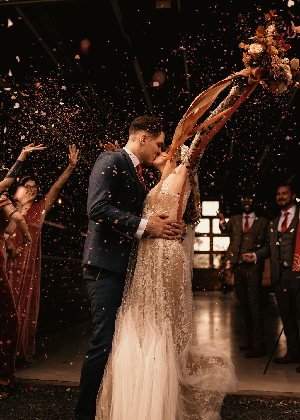 Confetti Throw Beer Garden Wedding Photos By Hash