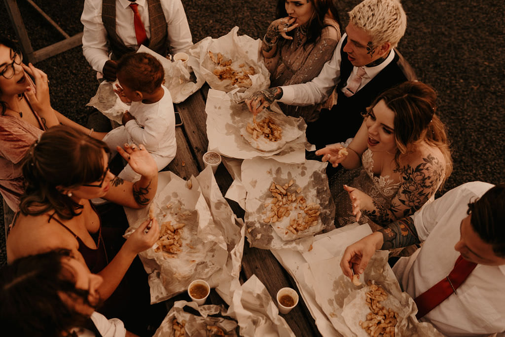 Fish and Chips Food Beer Garden Wedding Photos By Hash