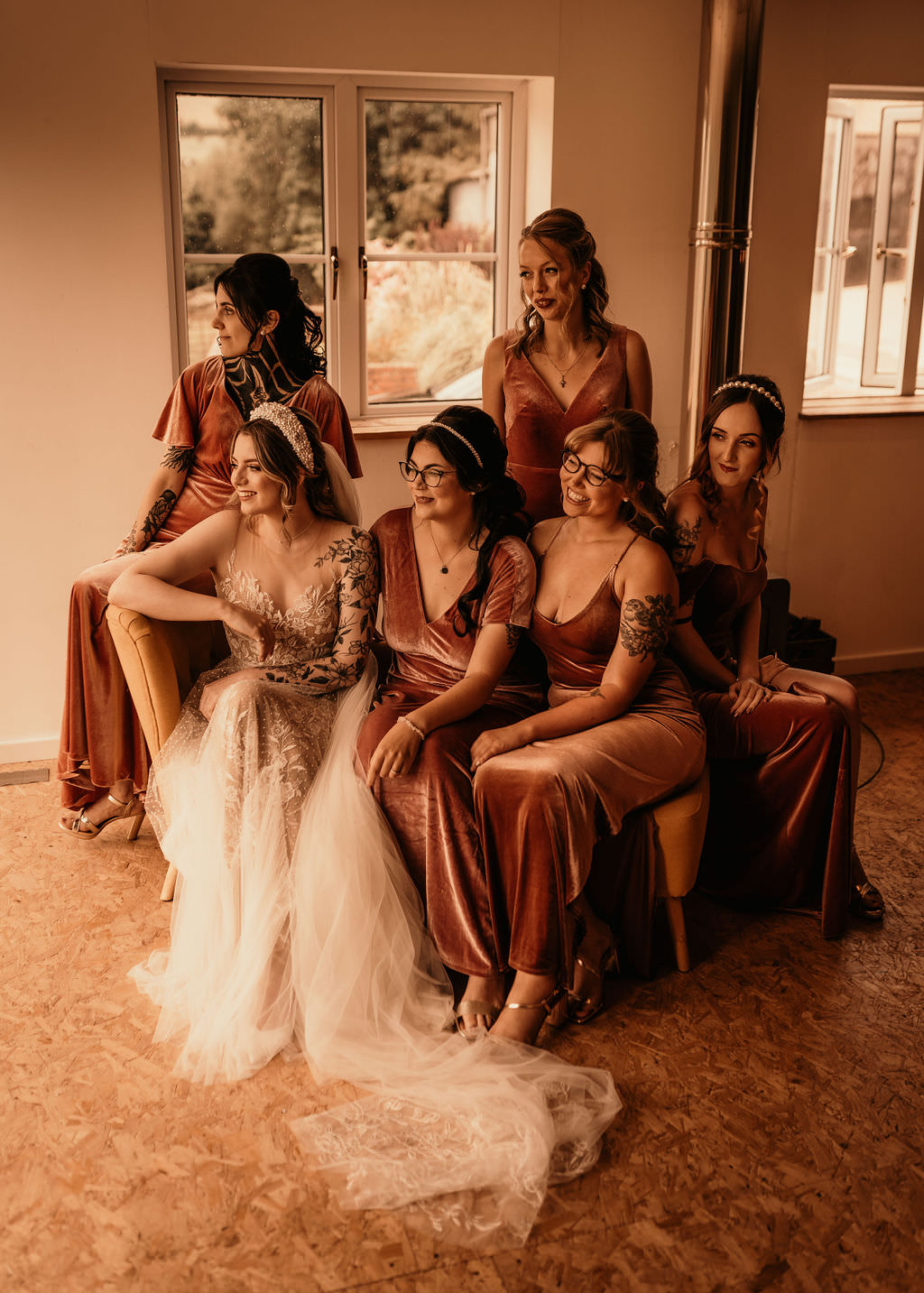 Bridesmaid Dresses Velvet Rust Orange Long Beer Garden Wedding Photos By Hash