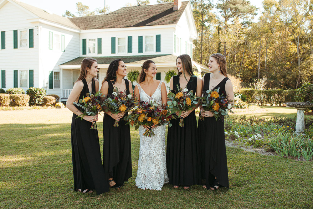 Bridesmaid Dresses Black Floral Wedding Kasey Powell