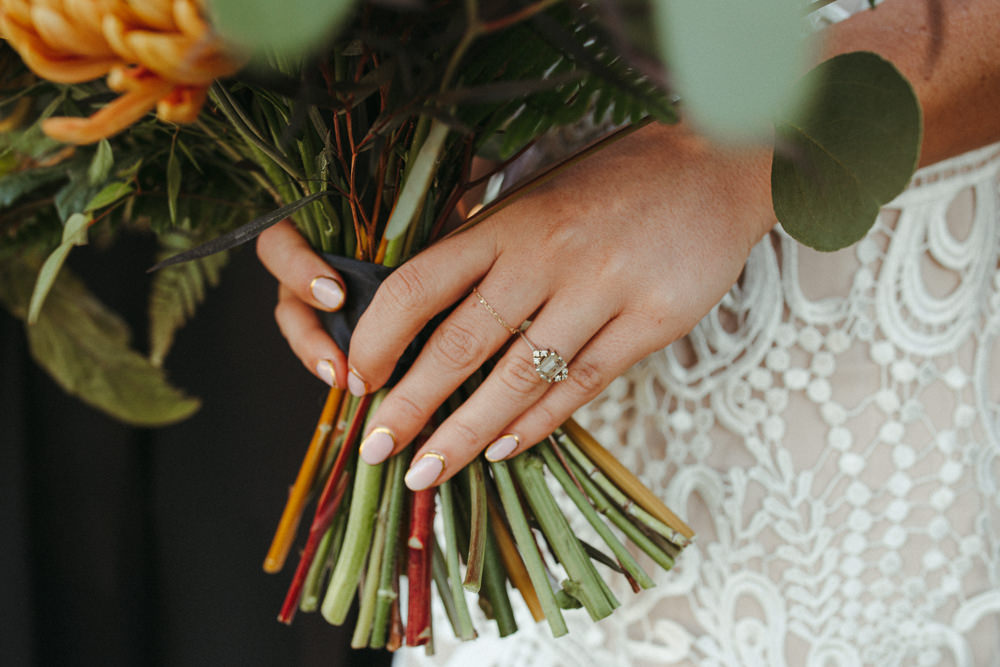Bride Bridal Nails Black Floral Wedding Kasey Powell