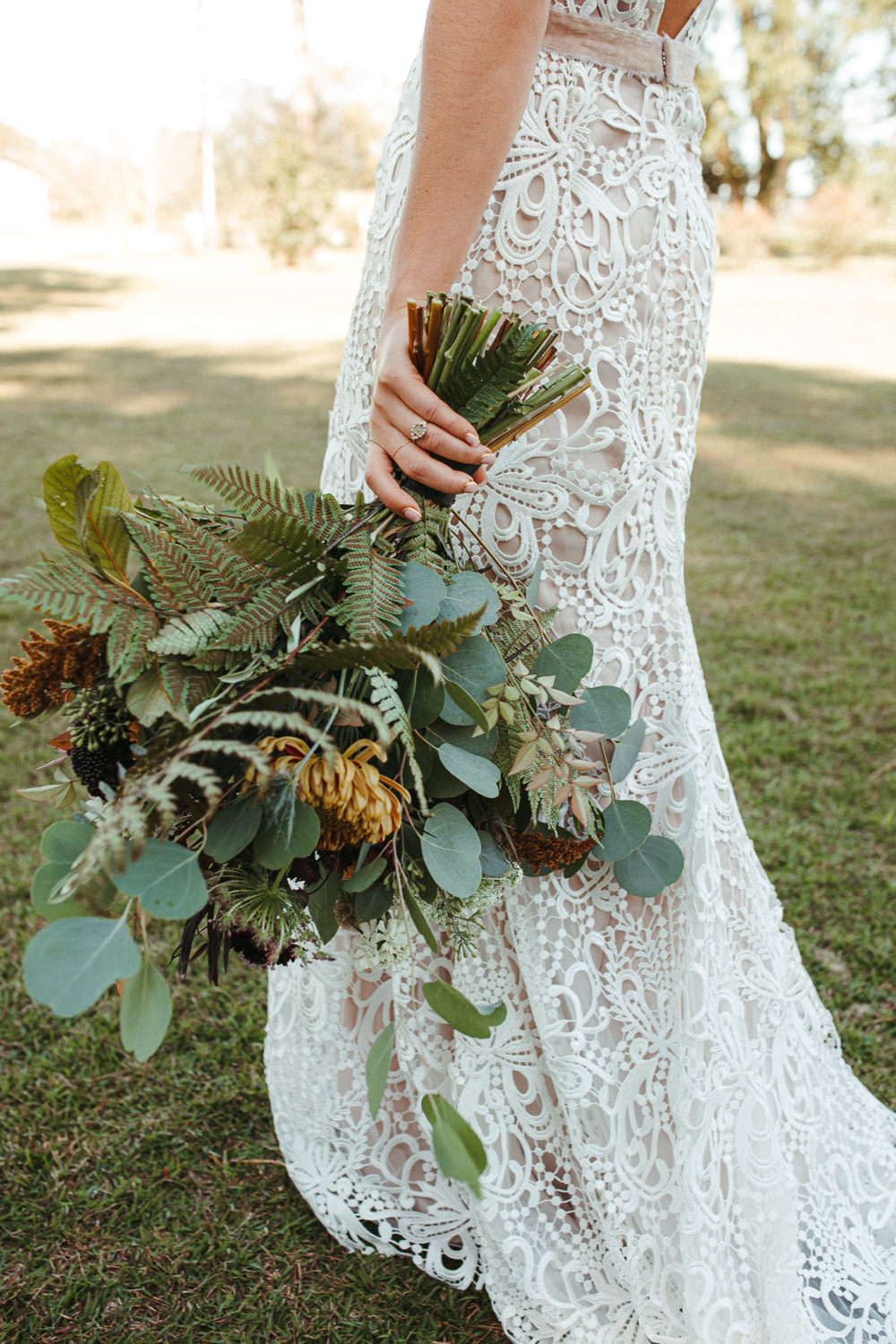 Bouquet Flowers Greenery Fern Chrysanthemum Black Floral Wedding Kasey Powell