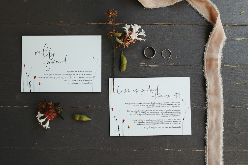 Stationery Invite Calligraphy Black Floral Wedding Kasey Powell