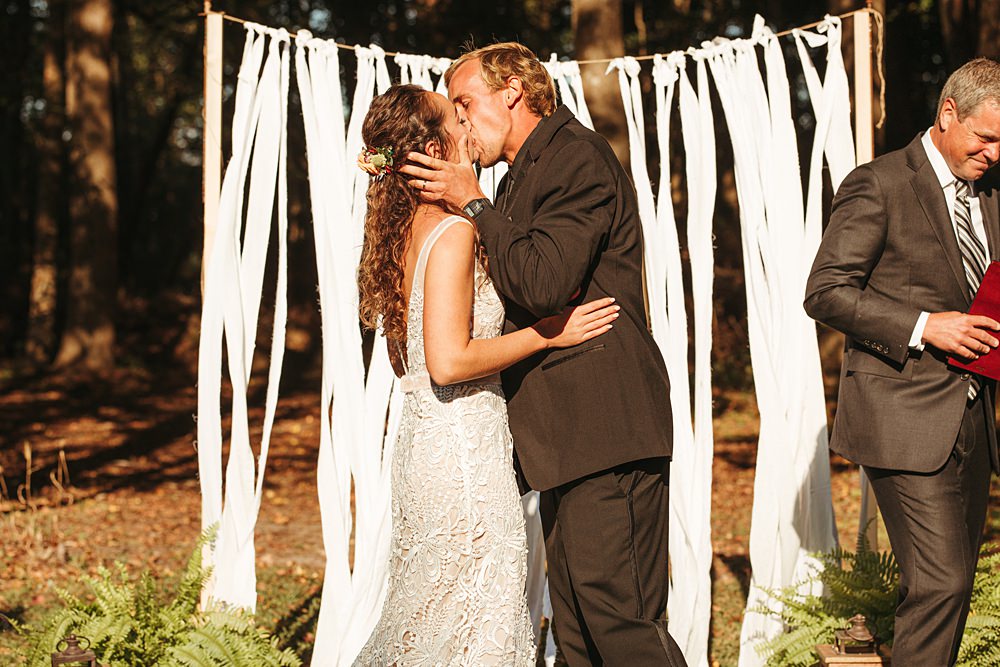 Ribbon Ceremony Backdrop Black Floral Wedding Kasey Powell