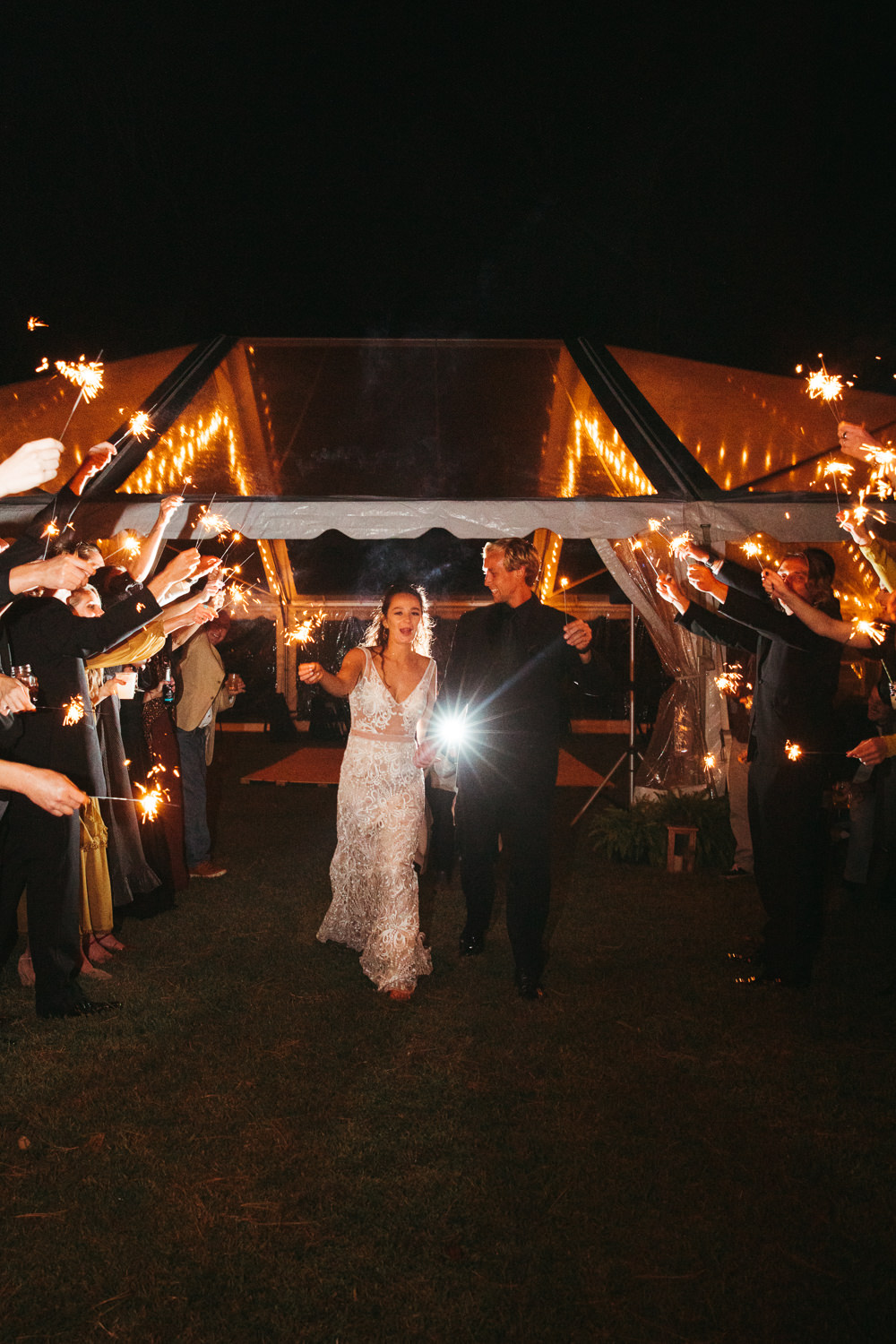 Sparklers Send Off Exit Black Floral Wedding Kasey Powell
