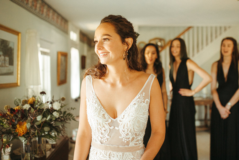 Dress Gown Bride Bridal Boho Lace Black Floral Wedding Kasey Powell