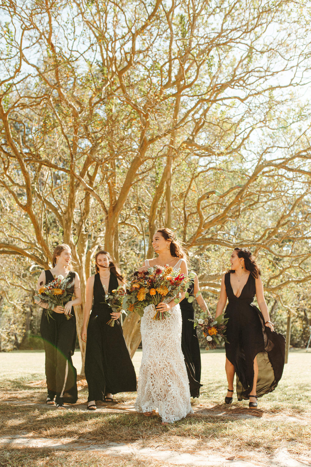 Bridesmaid Dresses Black Floral Wedding Kasey Powell