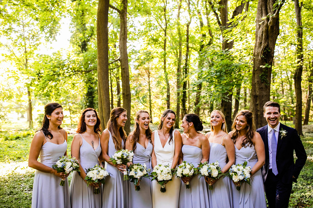 Grey Bridesmaids Dresses Bridesman Blithewold Mansion Wedding M.Studios