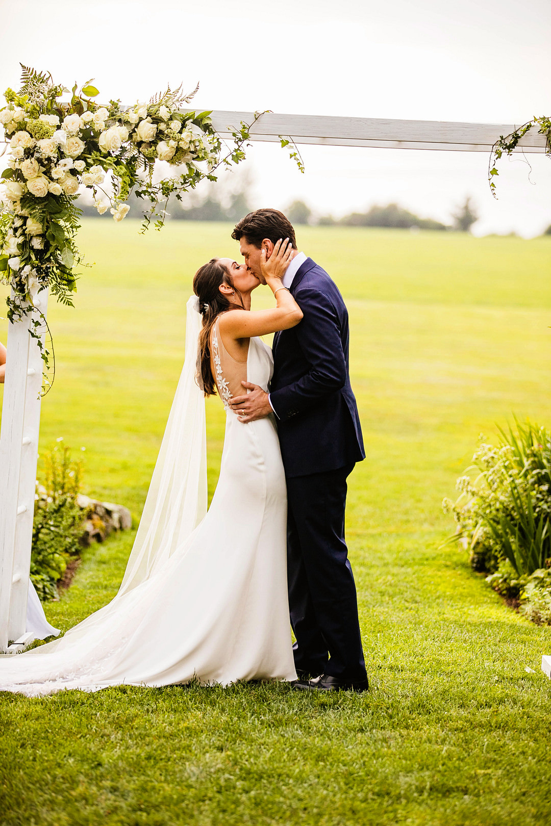 Blithewold Mansion Wedding M.Studios Wooden Flower Arch Ceremony