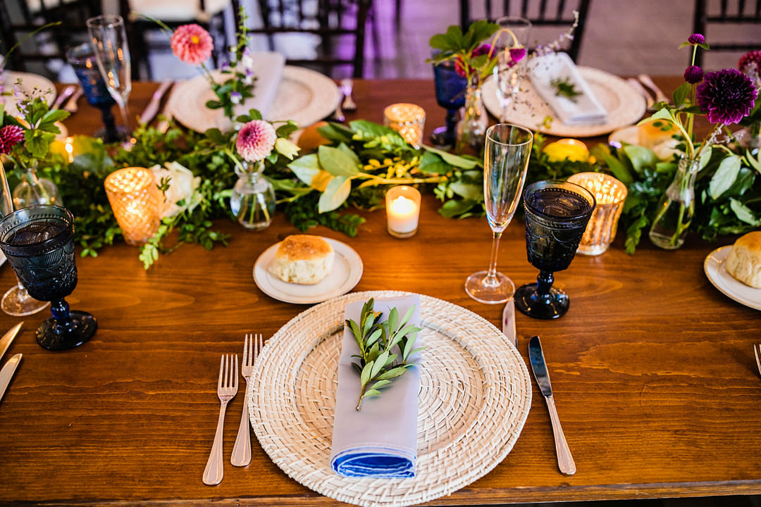 Place Setting Napkin Greenery Blithewold Mansion Wedding M.Studios