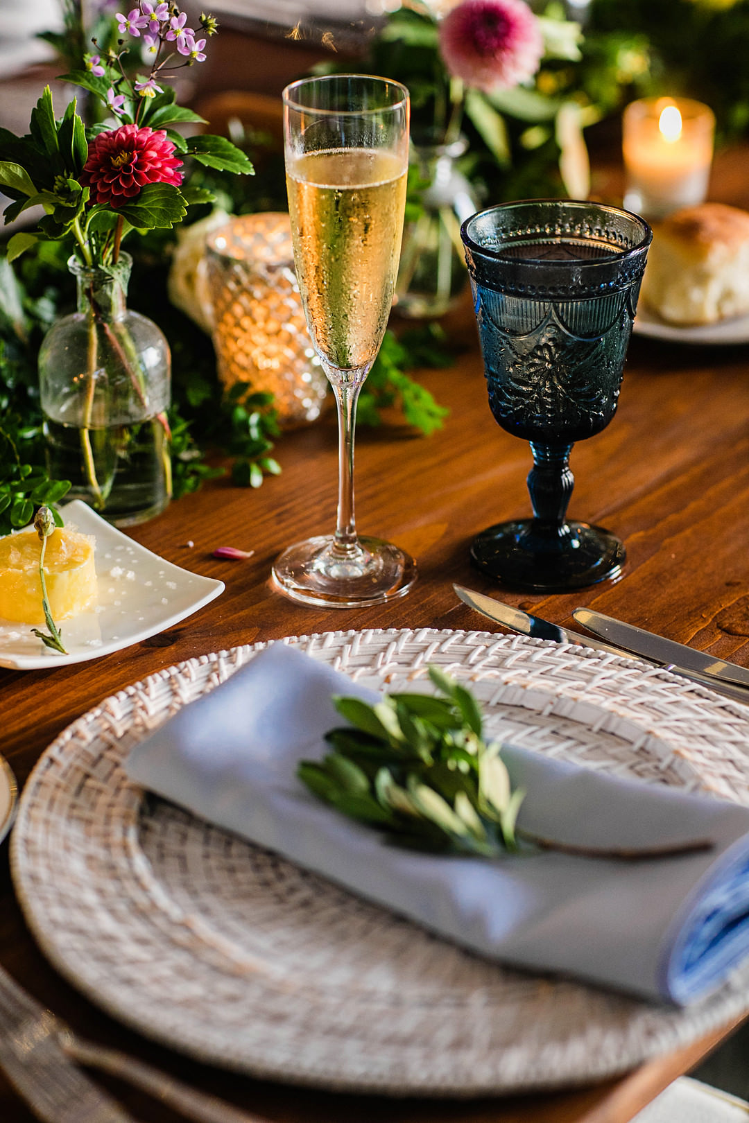 Place Setting Napkin Blithewold Mansion Wedding M.Studios