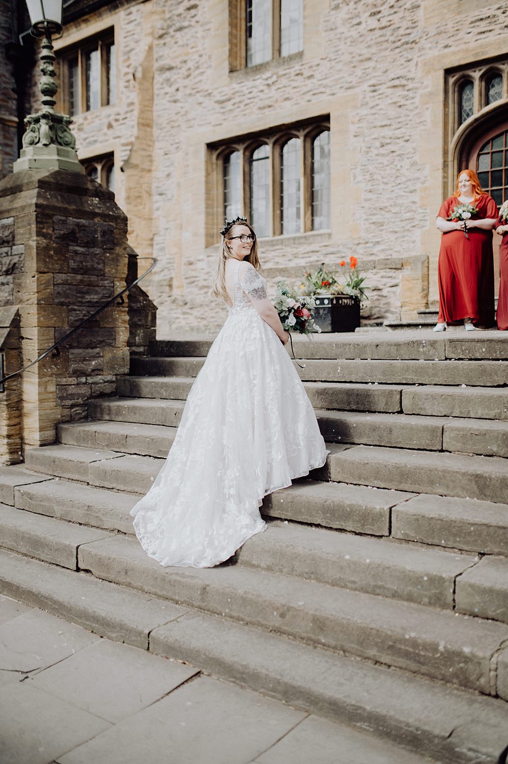 Dress Gown Bride Bridal Lace Long Train Cheddon Fitzpaine Wedding Whoisbenjamin