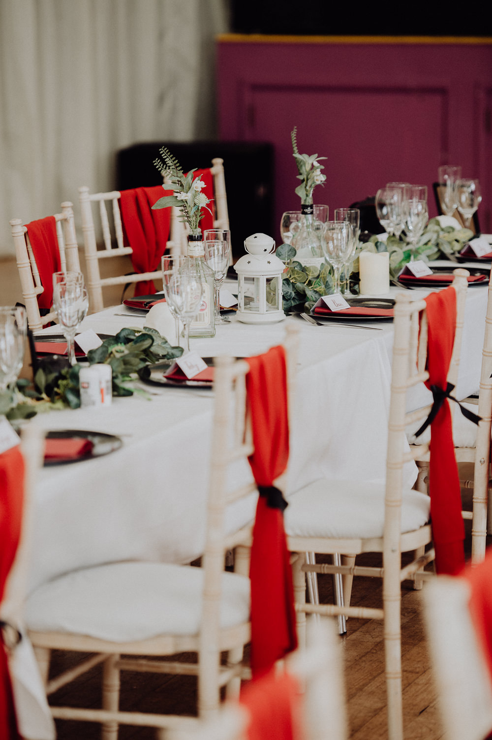 Red Chair Sashes Cheddon Fitzpaine Wedding Whoisbenjamin