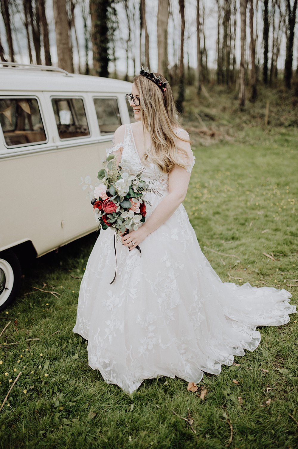 Dress Gown Bride Bridal Lace Long Train Cheddon Fitzpaine Wedding Whoisbenjamin