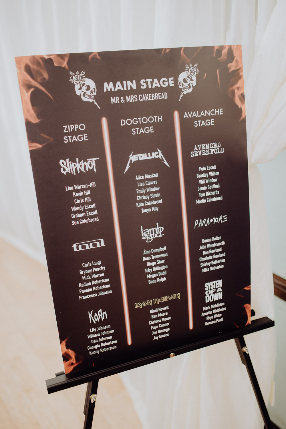 Tabl Plan Seating Chart Rock Roll Alternative Cheddon Fitzpaine Wedding Whoisbenjamin