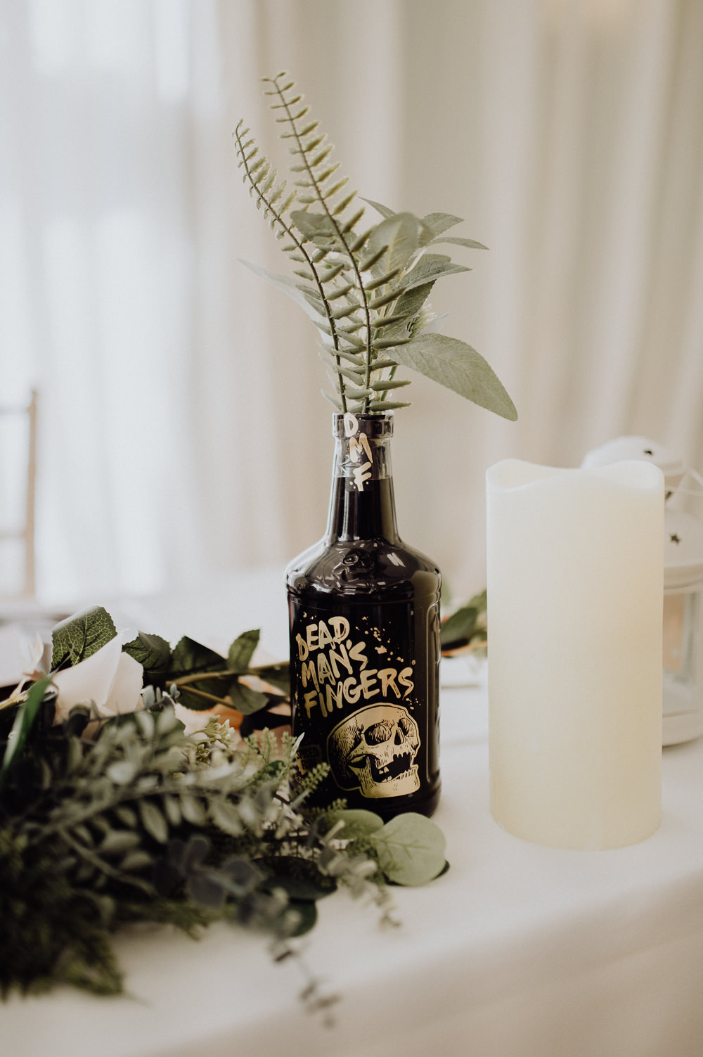 Greenery Bottle Decor Candles Cheddon Fitzpaine Wedding Whoisbenjamin
