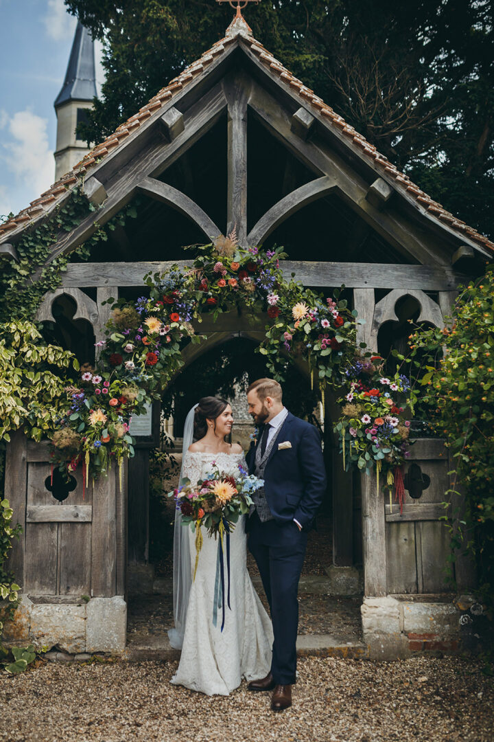 Church Entrance Flowers Wedding Mark Tattersall Photography
