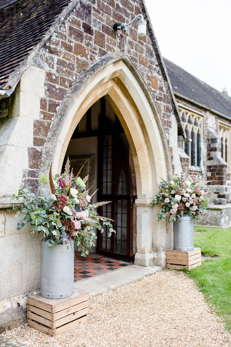 Church Wedding Flowers Milk Churn Lydia Stamps