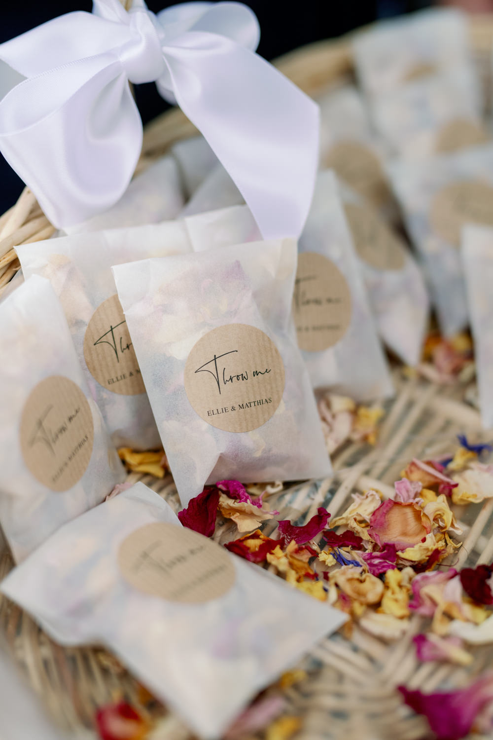 Confetti Glassine Envelopes Petals Cotswolds Marquee Wedding Captured by Katrina