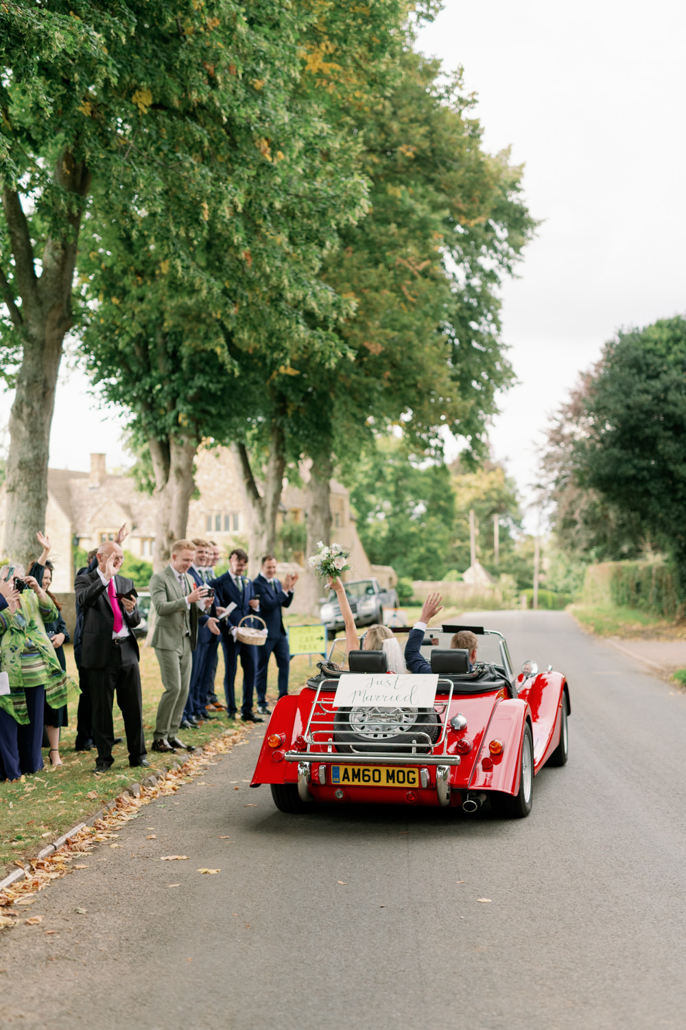 Classic Red Car Transport Sign Cotswolds Marquee Wedding Captured by Katrina