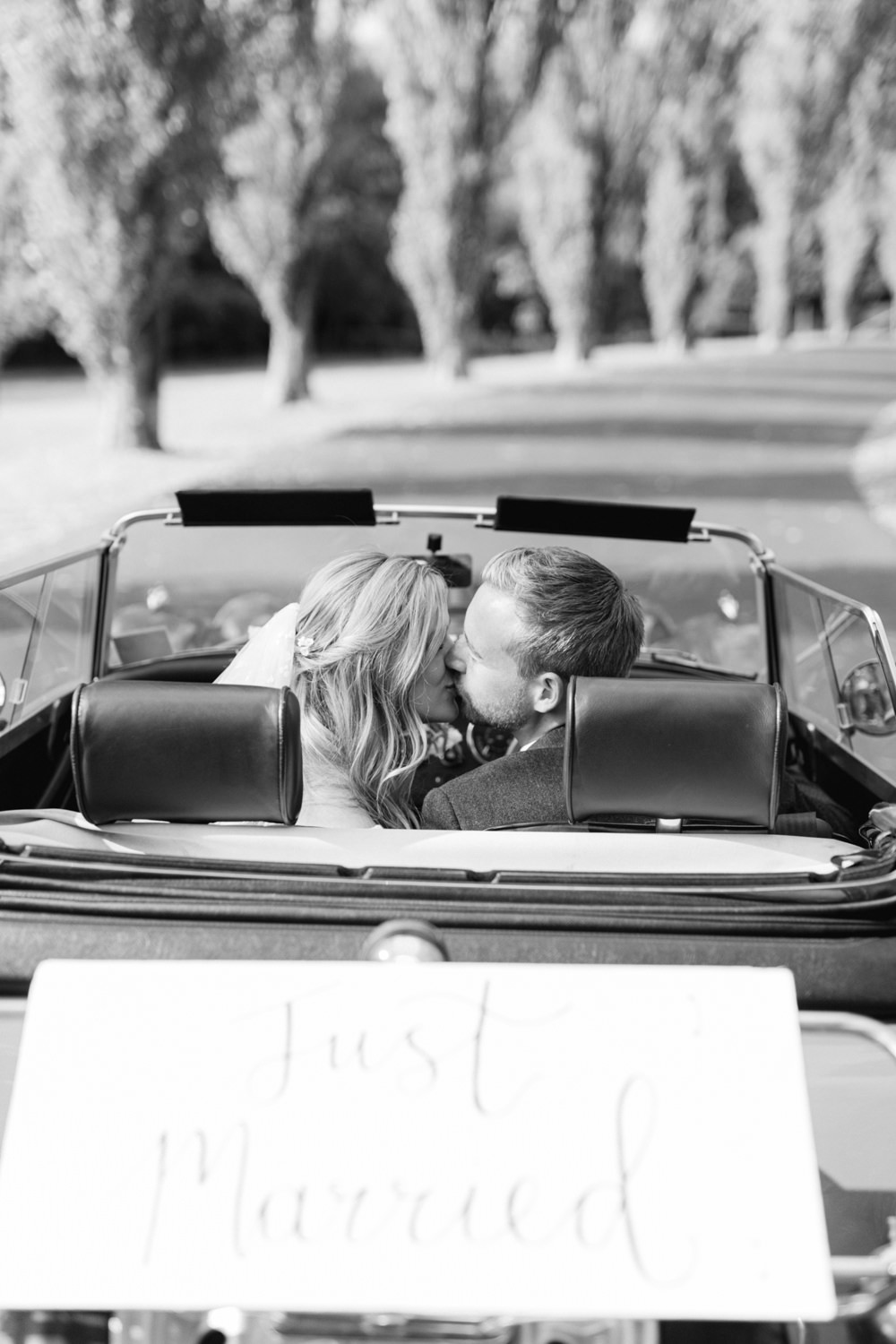 Classic Red Car Transport Sign Cotswolds Marquee Wedding Captured by Katrina