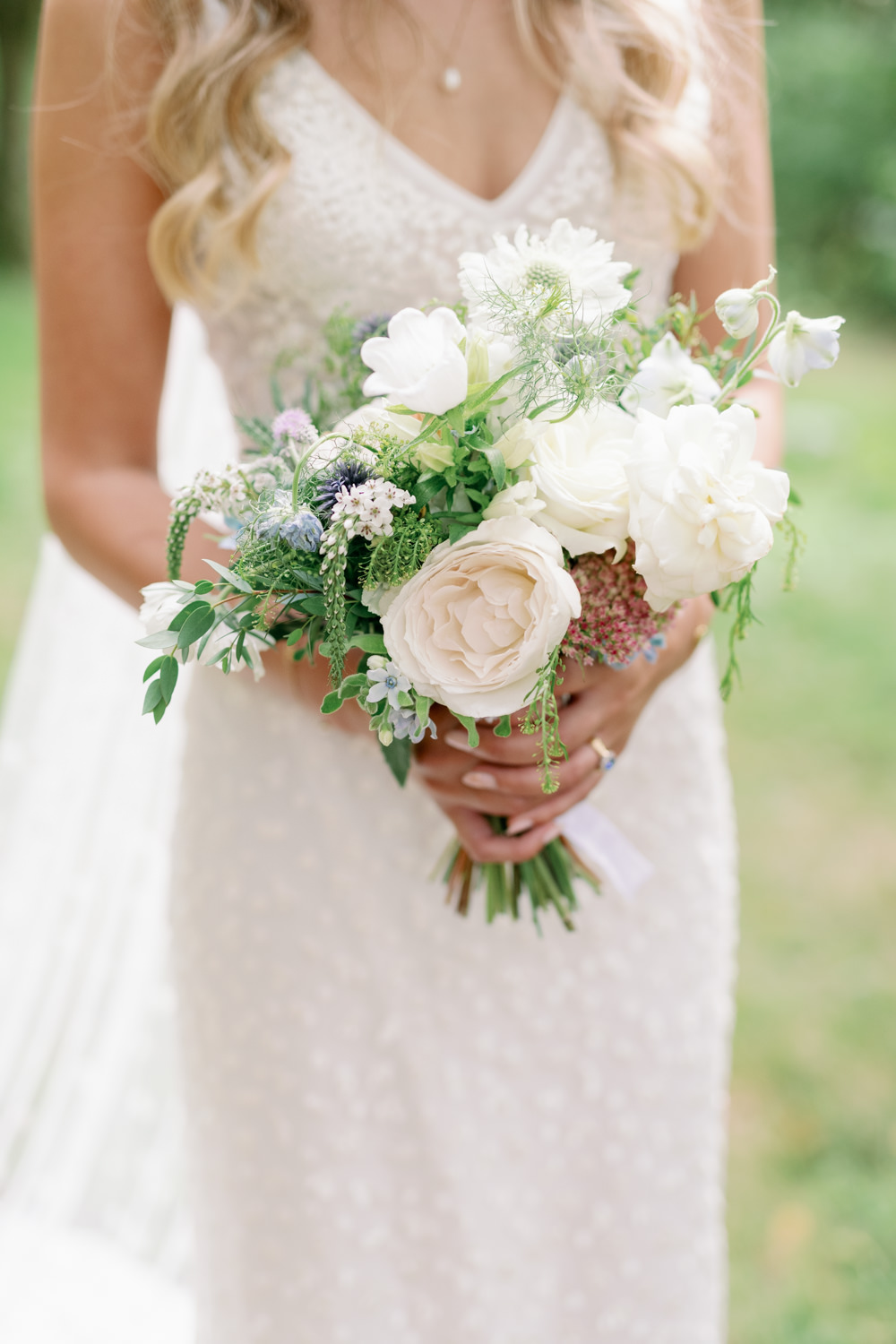 Bouquet Flowers Bride Bridal White Rose Cotswolds Marquee Wedding Captured by Katrina