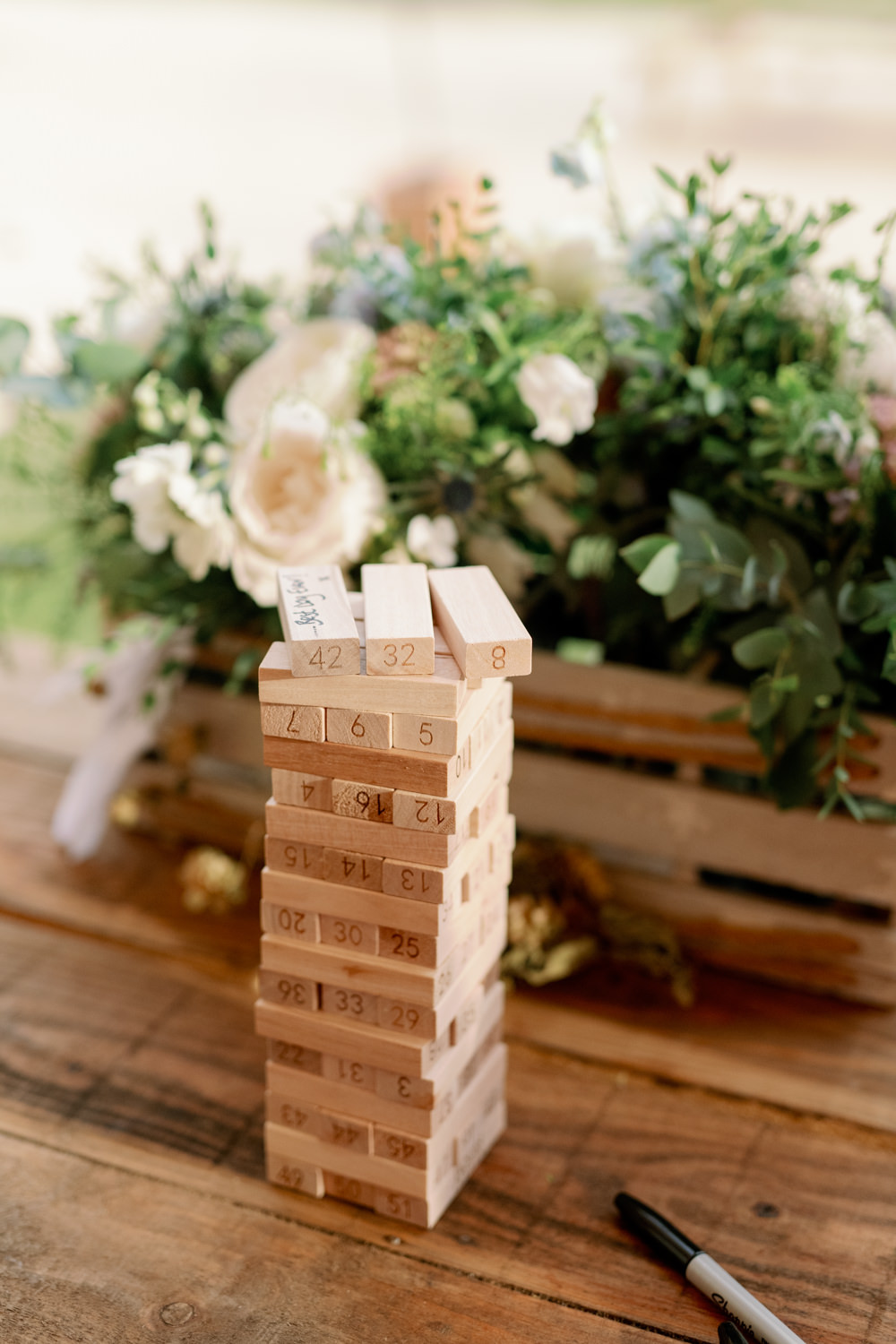 Jenga Guest Book Cotswolds Marquee Wedding Captured by Katrina