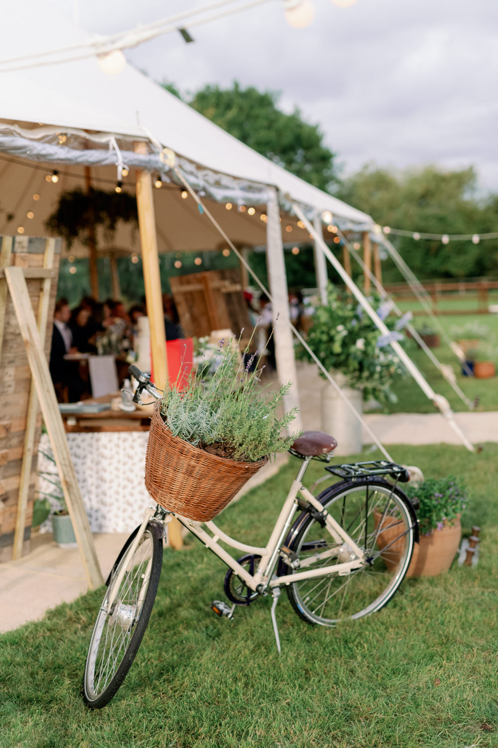 Bicycle Decor Cotswolds Marquee Wedding Captured by Katrina