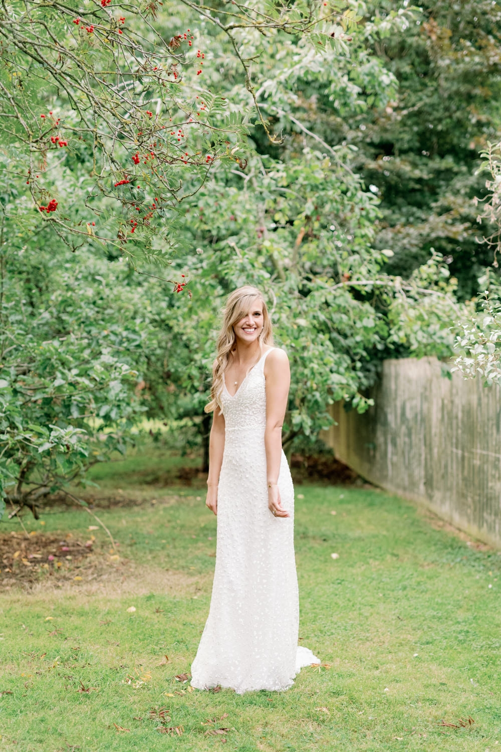 Dress Gown Bride Bridal Lace Made with Love Rosey Cotswolds Marquee Wedding Captured by Katrina