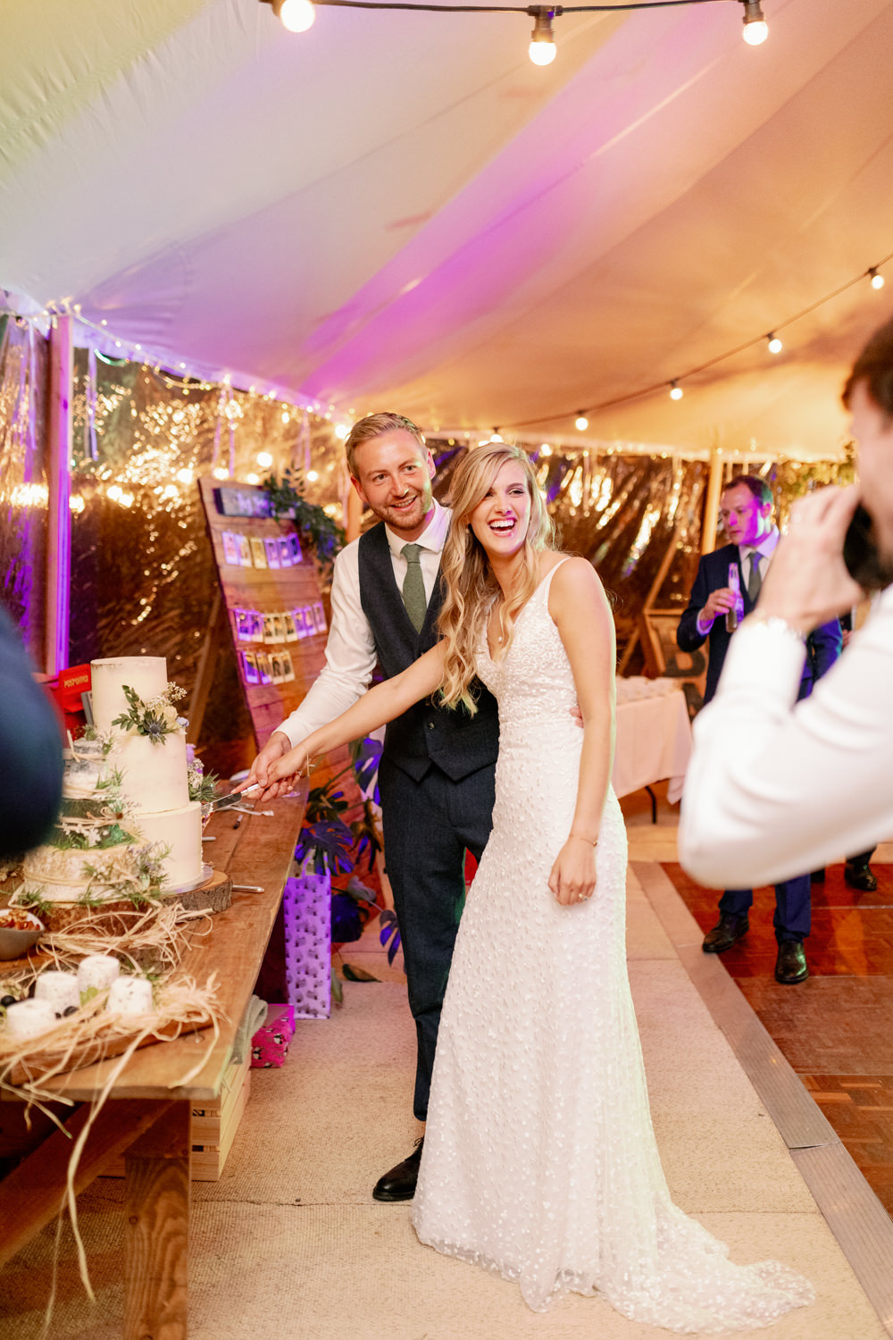 Cheese Stack Tower Cake Cotswolds Marquee Wedding Captured by Katrina