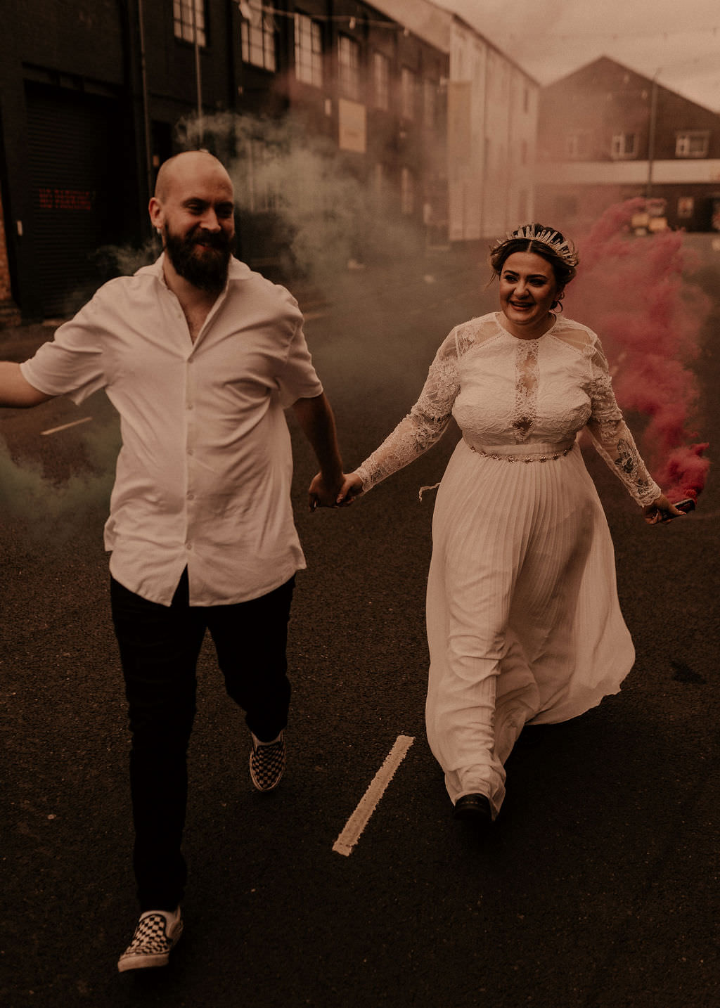 Groom Shirt Trousers Vans Digbeth Wedding Photos By Hash
