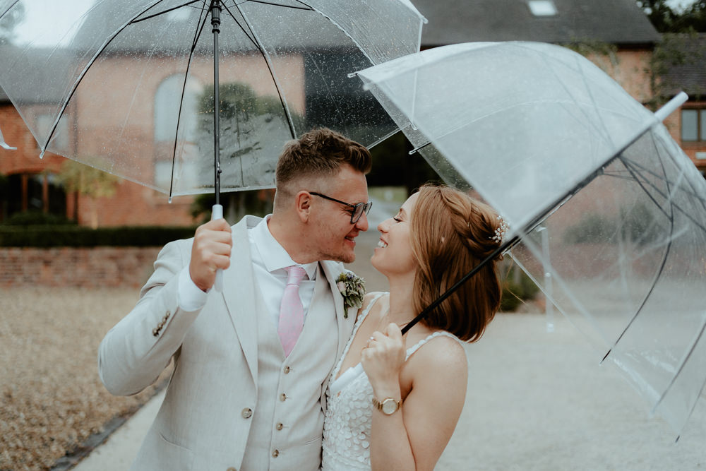 Rainy Umbrella Fairoaks Wedding Patrick Partridge Photography