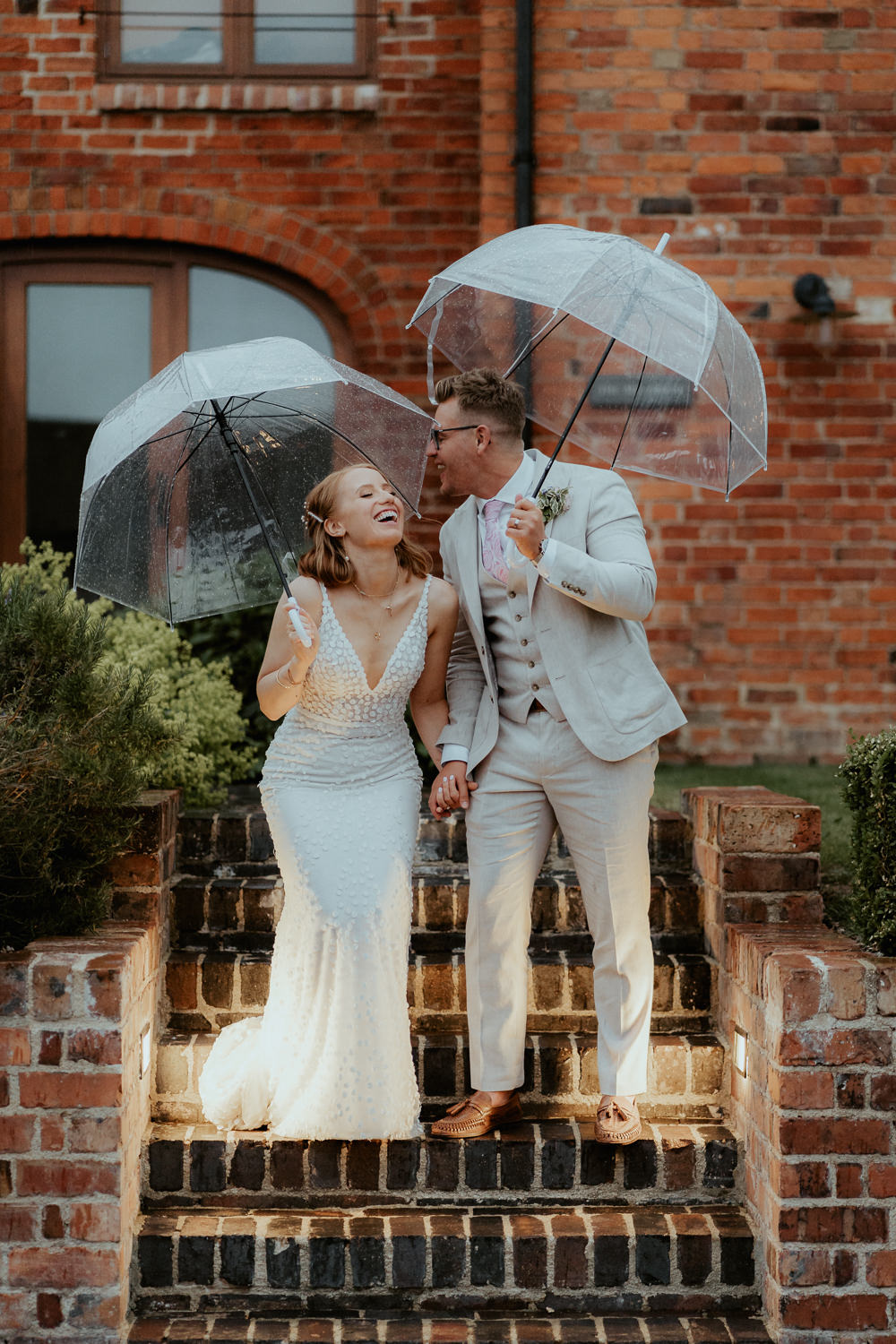 Rainy Umbrella Fairoaks Wedding Patrick Partridge Photography