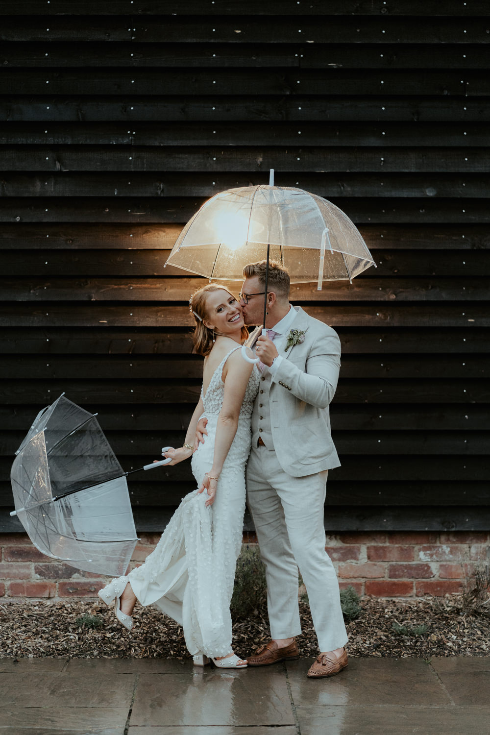 Rainy Umbrella Fairoaks Wedding Patrick Partridge Photography