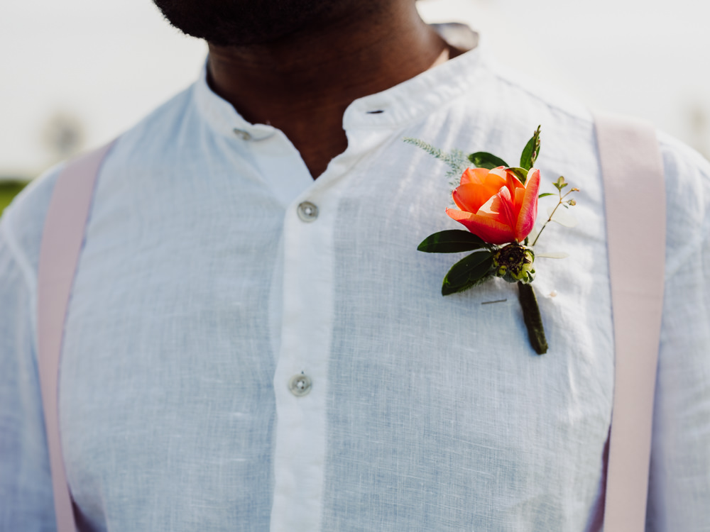 Groom Buttonhole Flower Festival Yurt Wedding Scott Carney Photography