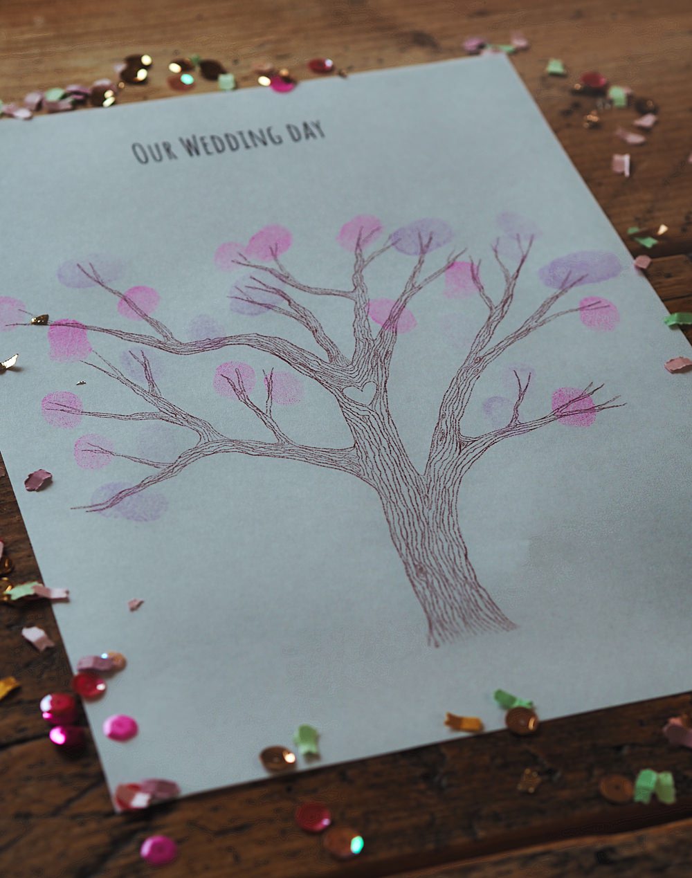 Free Wedding Fingerprint Tree Template To Download \u0026 Print, image size:1000x1269