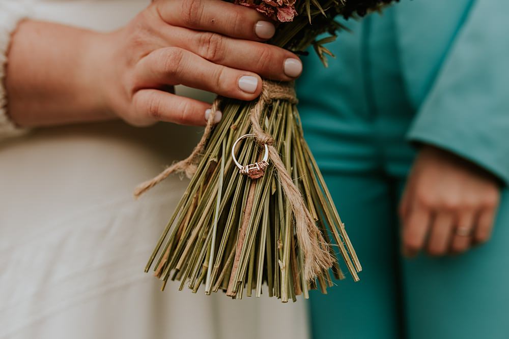 Dried Flower Bouquet Ring Hardcastle Crags Wedding Maddie Farris Photography