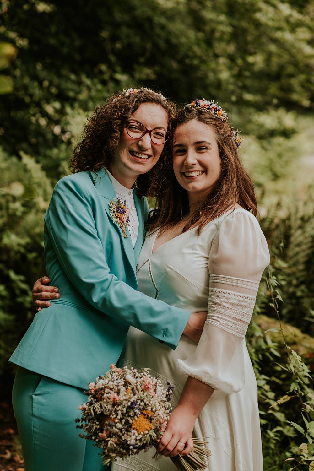 Dried Flower Crown Brides Hardcastle Crags Wedding Maddie Farris Photography