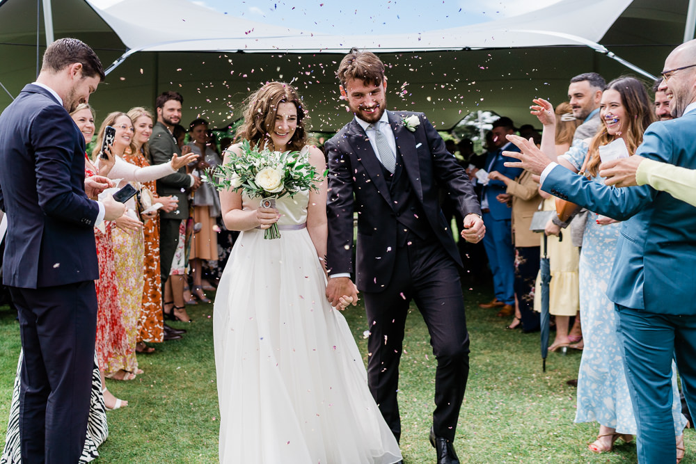 Confetti Throw Helmingham Hall Wedding Gemma Giorgio Photography