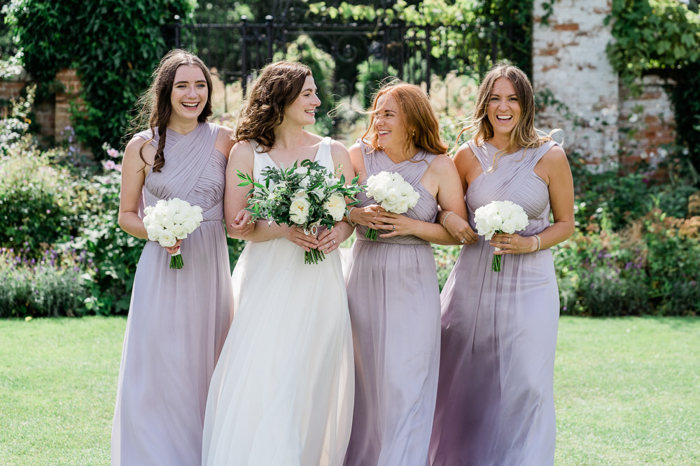 Long Lilac Bridesmaid Dresses Helmingham Hall Wedding Gemma Giorgio Photography