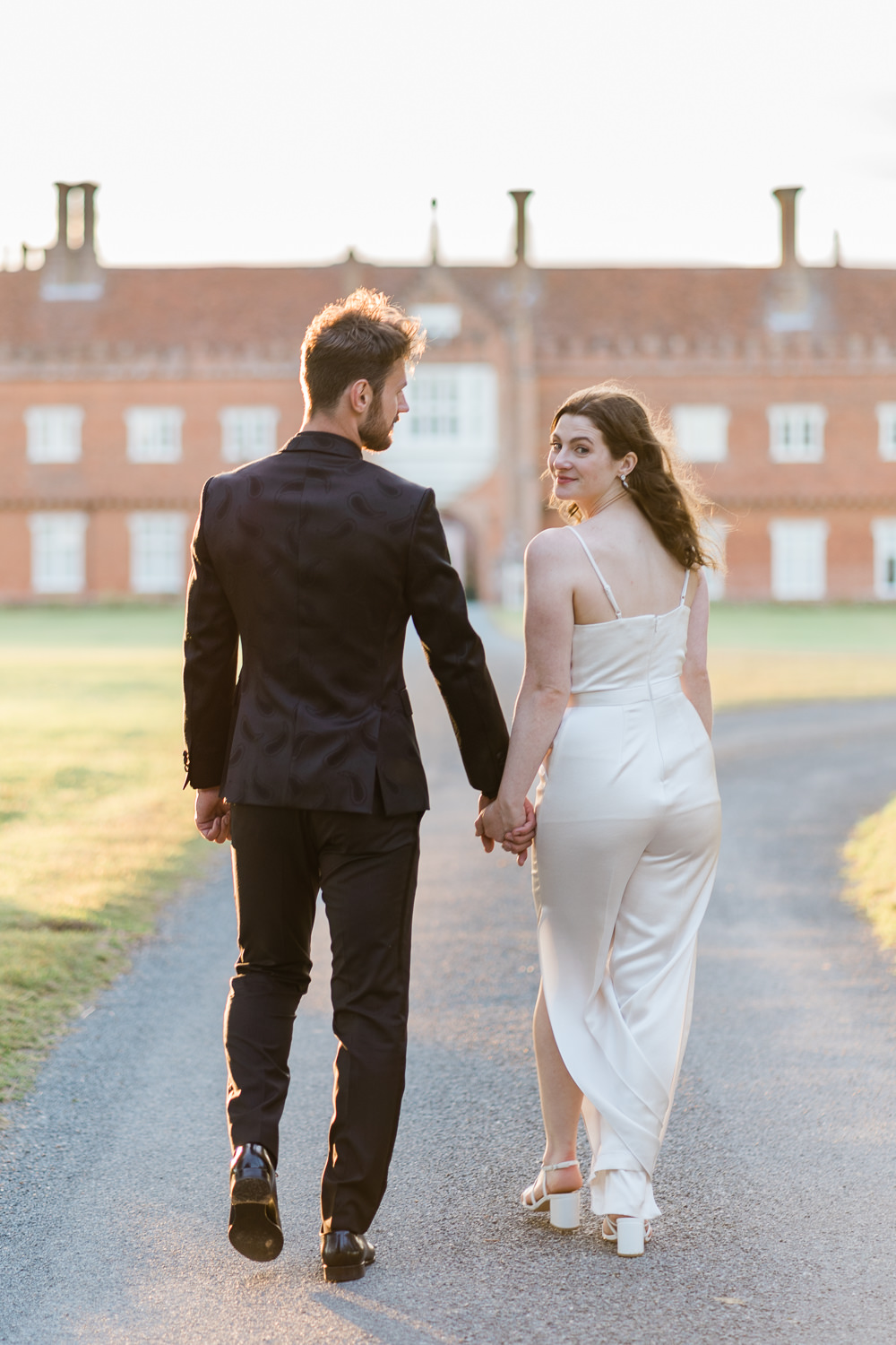 Bridal Jumpsuit Helmingham Hall Wedding Gemma Giorgio Photography
